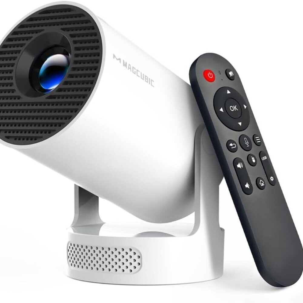 Mini Projector with WiFi 6 and Bluetooth 5.4, Portable Projector 4K support, 5w